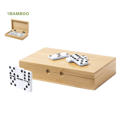 Dominó com Caixa de Bamboo Personalizável