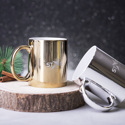 Caneca Dourada/Prateada Personalizável