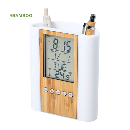 Porta-Lápis com Relógio Personalizável