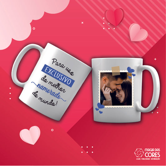 Caneca "Uso Exclusivo Do/a Melhor Namorado/a do Mundo!"