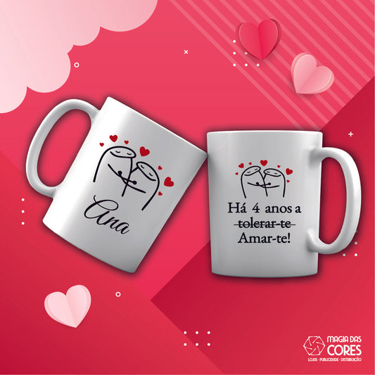 Caneca "Há X Anos a Tolerar-te"