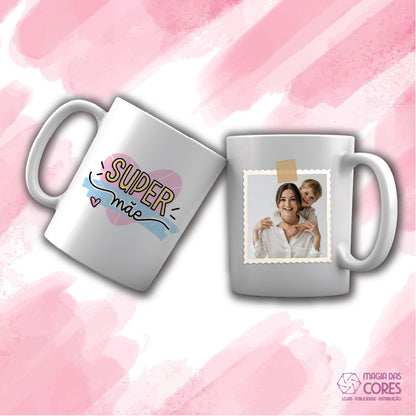 Caneca "Super Mãe Coração"