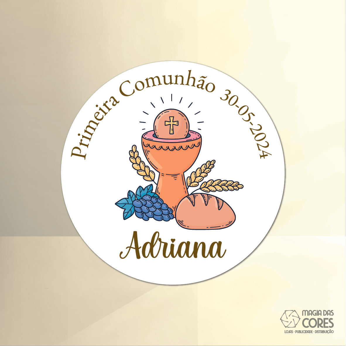 Íman Primeira Comunhão - Redondo - Cálice