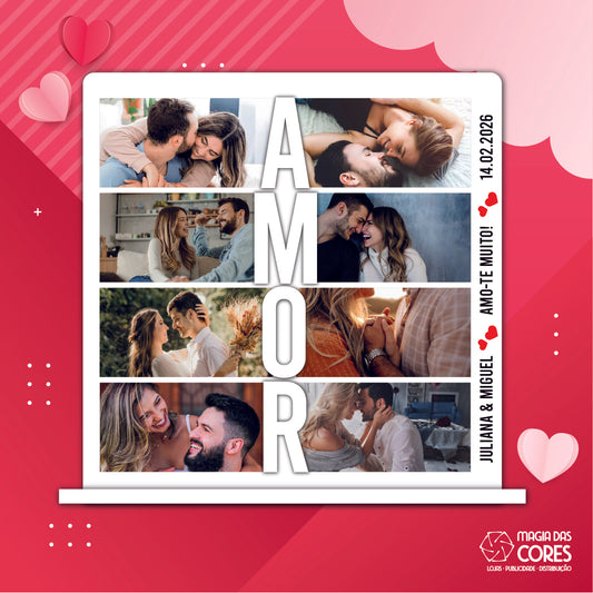 Moldura "Amor 8 Fotos"