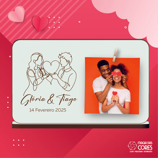 Moldura MDF - Casal Nomes/Data