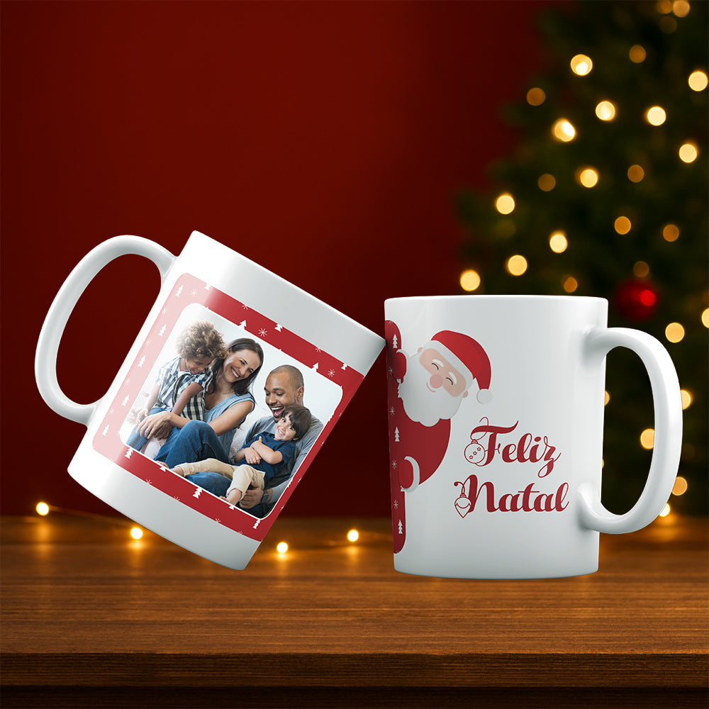 Caneca Personalizável com Foto e Feliz Natal
