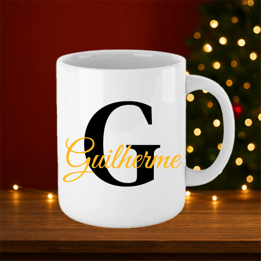 Caneca Personalizável com Letra e Nome